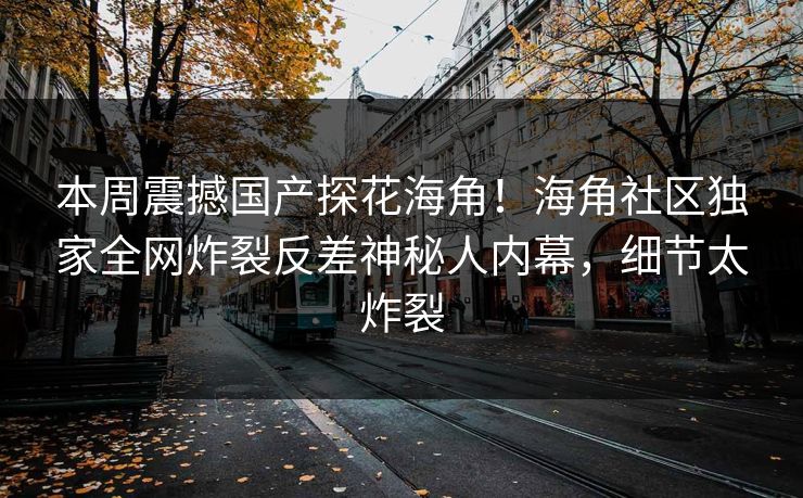 本周震撼国产探花海角！海角社区独家全网炸裂反差神秘人内幕，细节太炸裂