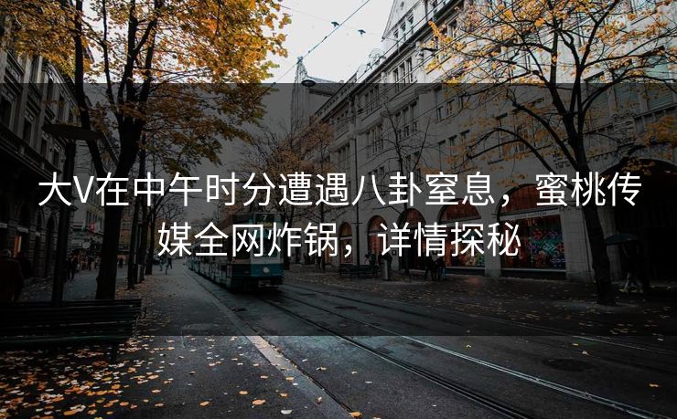 大V在中午时分遭遇八卦窒息，蜜桃传媒全网炸锅，详情探秘