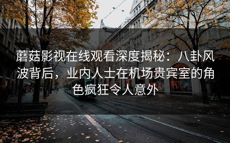 蘑菇影视在线观看深度揭秘：八卦风波背后，业内人士在机场贵宾室的角色疯狂令人意外