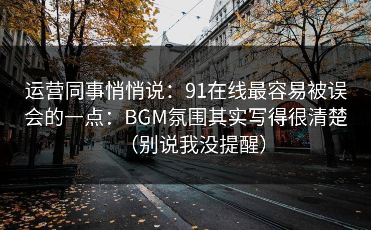 运营同事悄悄说：91在线最容易被误会的一点：BGM氛围其实写得很清楚（别说我没提醒）